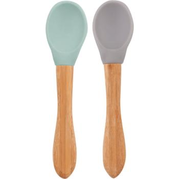 Minikoioi Spoon with Bamboo Handle łyżeczka River Green/Powder Grey 2 szt.