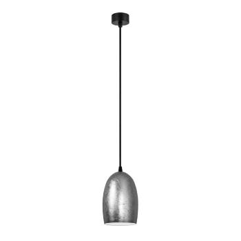 Lampa wisząca w srebrnej barwie z czarnym kablem Sotto Luce Ume