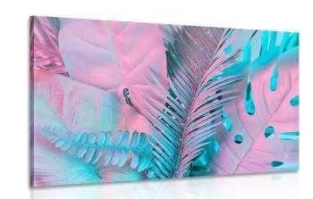 Obraz liście palmowe w niezwykłych neonowych kolorach - 120x80