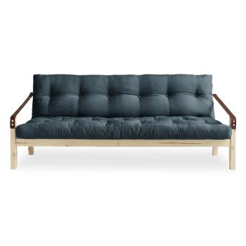 Sofa rozkładana z niebieskim obiciem Karup Design Natural/Petrol Blue