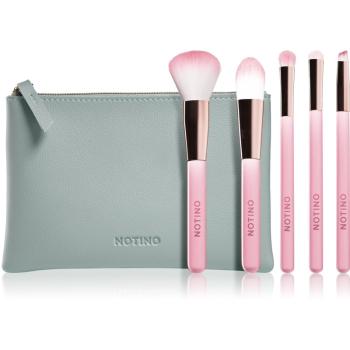 Notino Pastel Collection Brush set with pouch zestaw podróżny pędzli z kosmetyczką