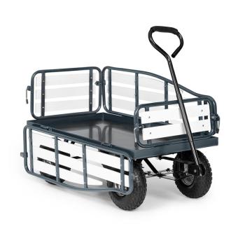 Waldbeck Ventura, ręczny wózek transportowy, nośność 300 kg, stal, WPC, czarny