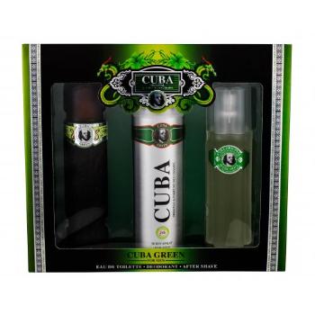 Cuba Green zestaw Edt 100ml + 200ml Deodorant + 100ml Woda po goleniu dla mężczyzn Uszkodzone pudełko