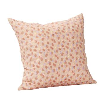 Beżowo-różowa bawełniana poduszka Hübsch Spot, 50x50 cm