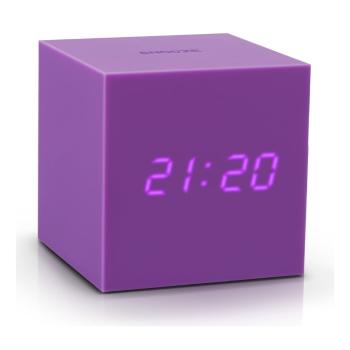 Fioletowy budzik LED Gingko Gravitry Cube