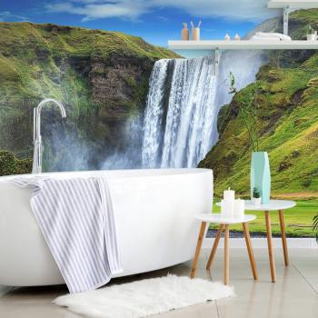 Samoprzylepna fototapeta kultowy wodospad na Islandii - 375x250