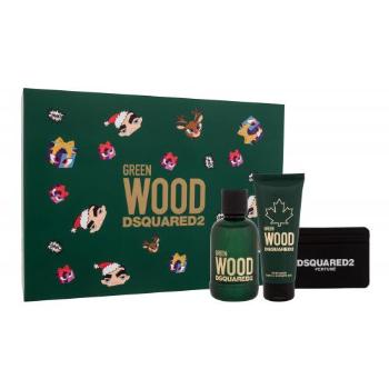 Dsquared2 Green Wood zestaw EDT 100 ml + żel pod prysznic 100 ml + etui na karty dla mężczyzn