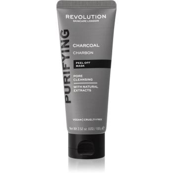Revolution Skincare Purifying Charcoal maseczka złuszczająca przeciw zaskórnikom z aktywnym węglem 100 g