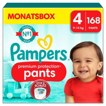 Pampers Premium Protection Pants, rozmiar 4, 9-15kg, 168 pieluszek