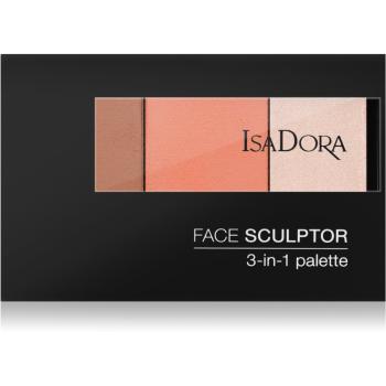 IsaDora Face Sculptor 3-in-1 Palette rozświetlająca i brązująca paletka odcień 61 Classic Nude 12 g