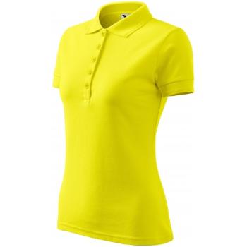 Damska elegancka koszulka polo, cytrynowo żółty, XS
