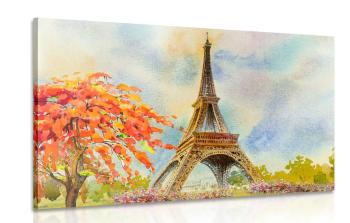 Obraz Wieża Eiffla w pastelowych kolorach - 90x60