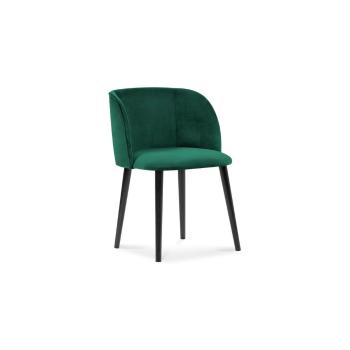 Butelkowozielone krzesło z aksamitnym obiciem Windsor & Co Sofas Aurora