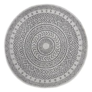 Szaro-beżowy dywan zewnętrzny NORTHRUGS Etno, ø 160 cm