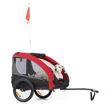 KLARFIT Husky Race, przyczepka rowerowa do przewozu psów, 282 l, 40 kg, płótno Oxford 600D, czerwona