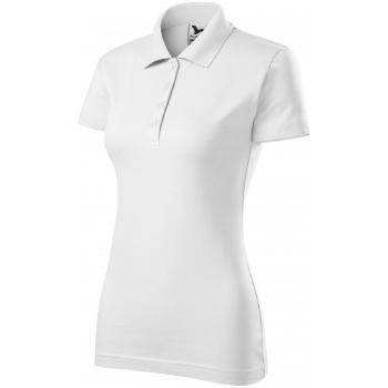Damska koszulka polo slim fit, biały, 2XL