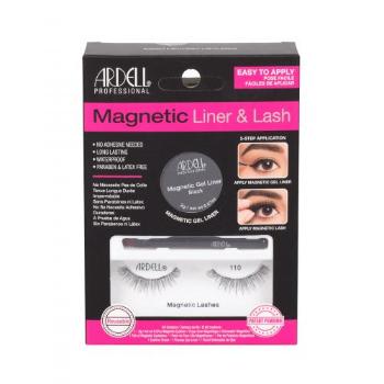 Ardell Magnetic Liner & Lash 110 zestaw Magnetyczne rzęsy 110 1 para+ Magnetyczny eyeliner 2 g Black + Pędzelek do eyelinera 1 szt dla kobiet Black