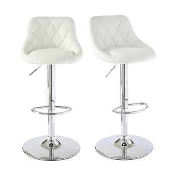 Krzesła barowe z oparciem, 2 szt, dostępne w 2 kolorach-białe