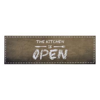 Brązowy chodnik Zala Living The Kitchen is Open, 50x150 cm