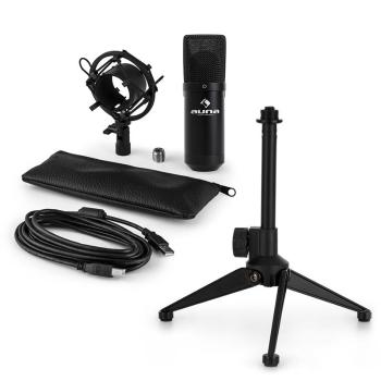 Auna MIC-900B V1 zestaw mikrofon pojemnościowy ze statywem stołowym czarny