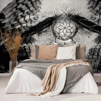 Samoprzylepna tapeta czarno-biały indiański łapacz snów - 450x300