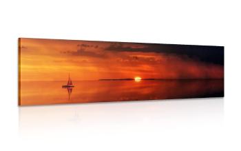Obraz samotna łódź - 150x50
