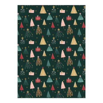 5 arkuszy papieru do pakowania prezentów eleanor stuart Christmas Trees no. 4, 50x70 cm