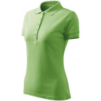 Damska elegancka koszulka polo, zielony groszek, XL