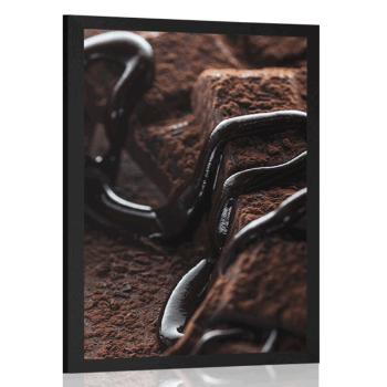 Plakat pyszne kawałki czekolady - 60x90 black