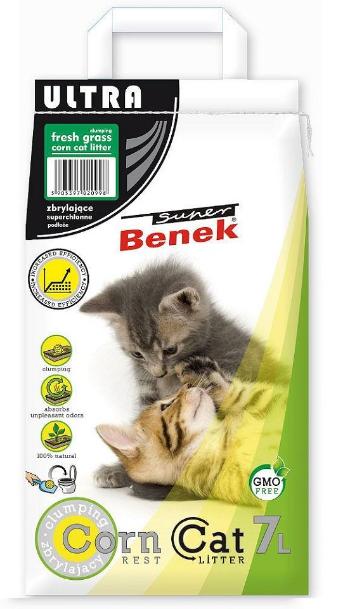 BENEK Super Corn Cat Ultra żwirek kukurydziany Świeża trawa 7 l