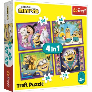 Trefl Puzzle Gru, Dru i Minionki 3 W świecie Minionków, 4w1 35, 48, 54, 70 elementów