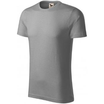 T-shirt męski, teksturowana bawełna organiczna, stare srebro, XL