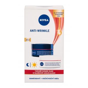 Nivea Anti-Wrinkle Firming zestaw Krem na dzień 50 ml + Krem na noc 50 ml dla kobiet Uszkodzone pudełko