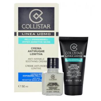 Collistar Men Anti-Wrinkle Soothing Cream zestaw Krem przeciwzmarszczkowy 50 ml + Płyn po goleniu Sensitive Skin 15 ml dla mężczyzn Uszkodzone pudełko