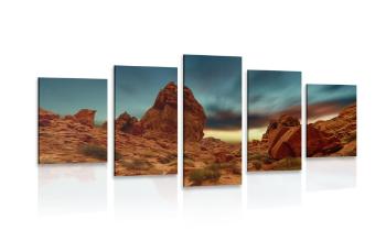 5-częściowy obraz skalista góra - 100x50
