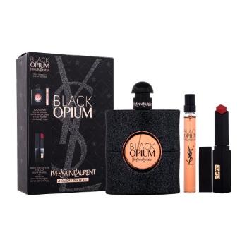 Yves Saint Laurent Black Opium zestaw EDP 90 ml + EDP 10 ml + pomadka Rouge Pur Couture 2 g 308 dla kobiet