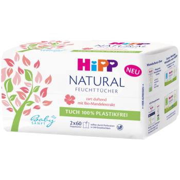 Hipp Babysanft Natural nawilżane chusteczki oczyszczające dla dzieci od urodzenia 2x60 szt.