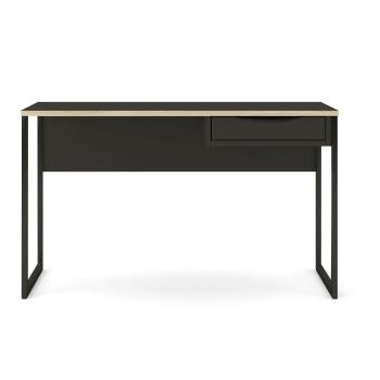 Czarne biurko Tvilum Function Plus, 130 x 48 cm