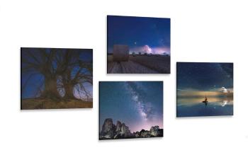 Zestaw obrazów tajemnicza przyroda nocą - 4x 60x60