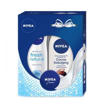 Nivea Cocoa Indulging zestaw 250ml Cocoa Indulging Body Lotion + 150ml Fresh Natural Anti-Perspirant Spray 48H + 30ml Creme dla kobiet