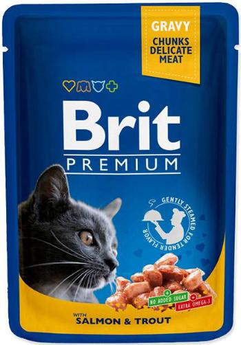 BRIT Premium Cat Adult łosoś i pstrąg saszetka 100g