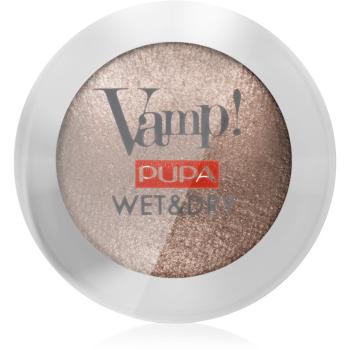 Pupa Vamp! Wet&Dry cienie do oczu do nakładania na mokro i sucho z perłowym blaskiem odcień 102 Golden Taupe 1 g