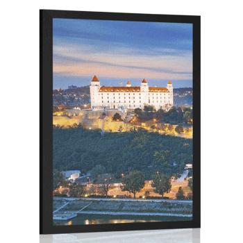 Plakat widok na zamek w Bratysławie - 30x45 black