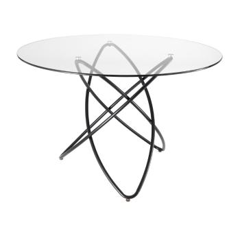 Stół z blatem ze szkła hartowanego Tomasucci Hula Hoop, ⌀ 120 cm