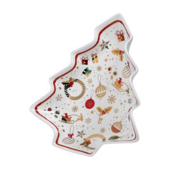 Biała porcelanowa miska w kształcie choinki Brandani Alleluia, dł. 26,5 cm