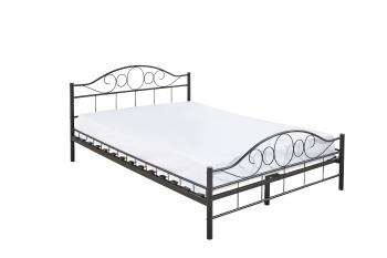 Metalowa rama łóżka Mimi ze stelażem w prezencie, dostępne w kilku wymiarach i kolorach-160x200cm-owa-czarna