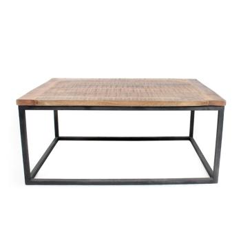 Czarny stolik z blatem z drewna mango LABEL51 Box XL