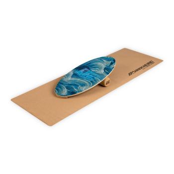 BoarderKING Indoorboard Allrounder, deska do balansowania, trickboard, z matą i wałkiem, drewno/korek, naturalna