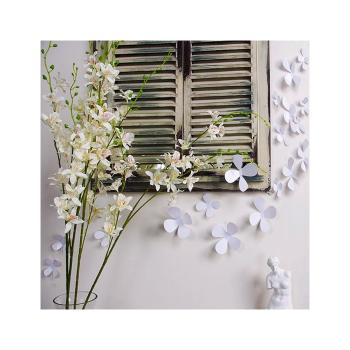 Zestaw 12 naklejek elektrostatycznych 3D Ambiance Flowers White 