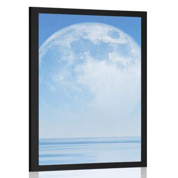 Plakat księżyc nad morzem - 30x45 silver
